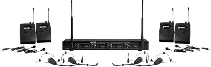 Gemini Sound UHF-04HL — 4-channel wireless headset microphone system UHF