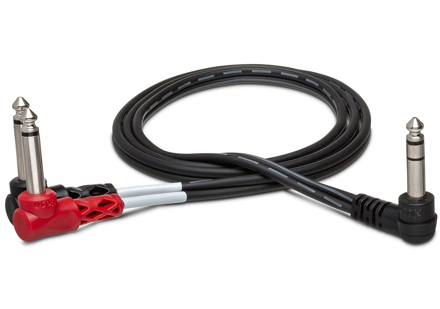 Hosa STP-201RR Insert Cable - Right Angle 1/4-inch TRS Male to Dual Right Angle 1/4-inch TS Male - 1 Meter