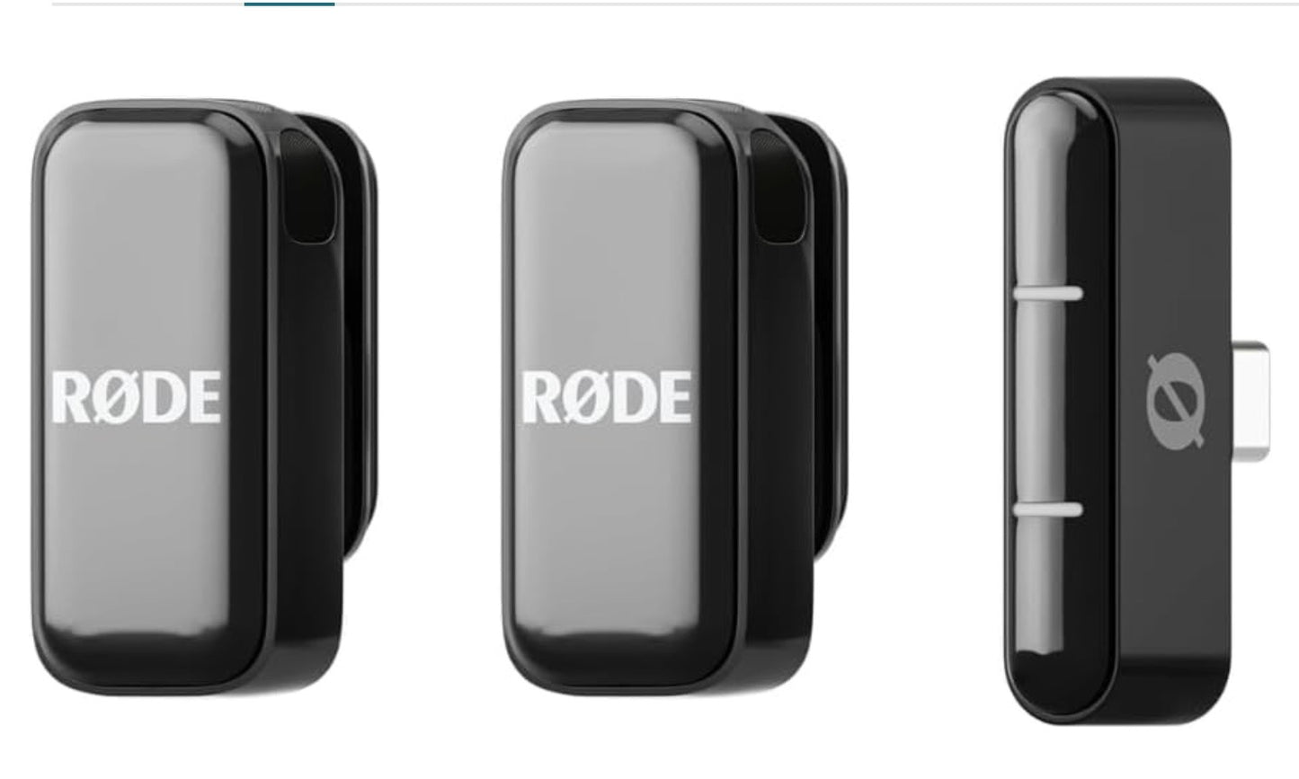 RØDE Wireless Micro - Compact Wireless Microphone, Two Mics with Charge Case for Smartphone Content Creation - USB-C, Black