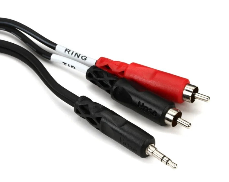 Hosa Technology Stereo 3.5mm Male to 2 x RCA Male Y-Cable (3')