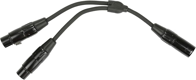 Pig Hog PY-XM2XF XLR M to Dual XLR F Y Cable 6in