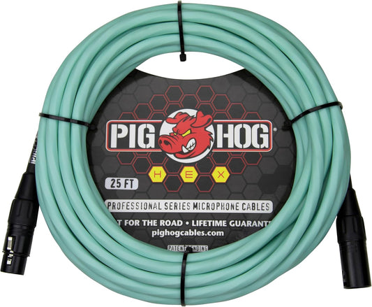 PIG HOG HEX SERIES MIC CABLE SEAFOAM GREEN