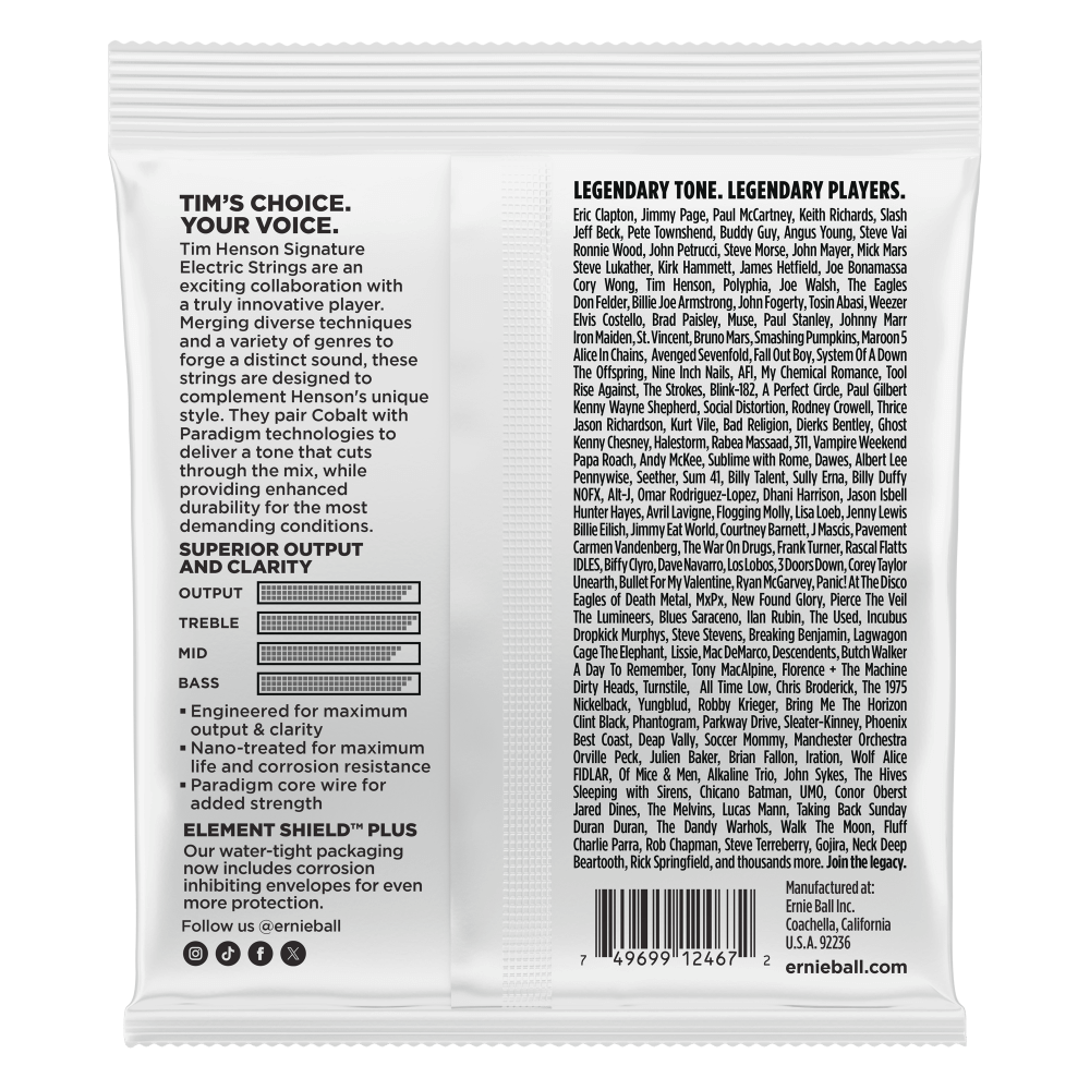 Ernie Ball TIM HENSON SIGNATURE ELECTRIC GUITAR STRINGS - 9.5-46 GAUGE