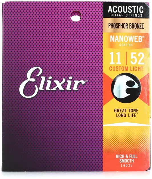 Elixir Strings Nanoweb Phosphor Bronze Acoustic Guitar Strings