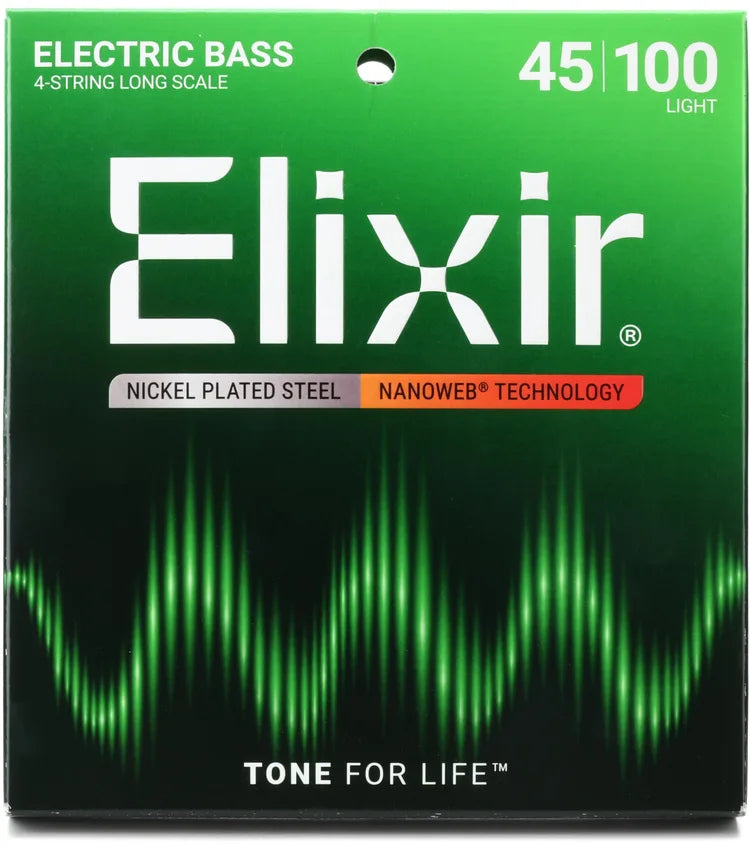 Elixir Strings Nickel Plated Nanoweb Electric Bass Guitar Strings
