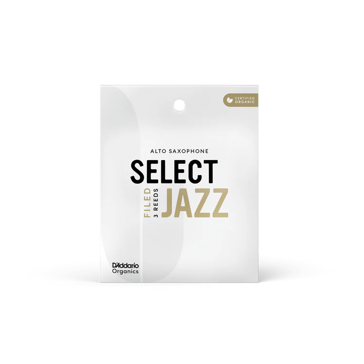 Organic Select Jazz Filed Alto Saxophone Reeds, Individually-Sealed, 3-Pack