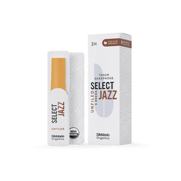 D'Addario Organic Select Jazz Unfiled Tenor Saxophone Reeds, Individually-Sealed, 5-Pack