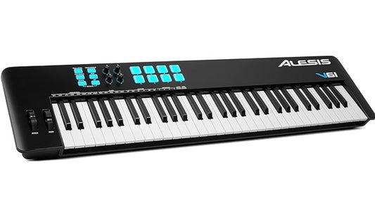 Alesis V61 MKII USB MIDI Keyboard Controller with 61 Velocity Sensitive Keys, 8 Full Level Pads, Arpeggiator, Pitch/Mod Wheel, Note Repeat and Software Suite