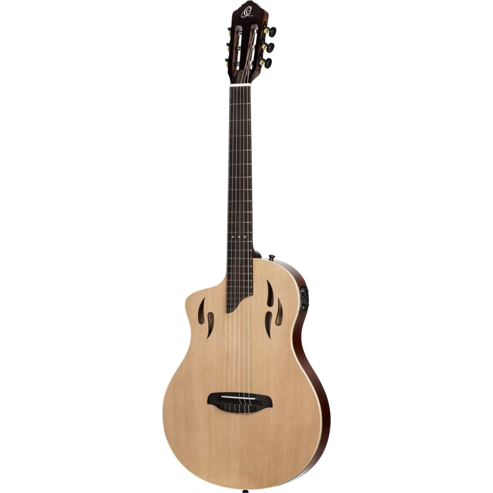 Ortega RTPSTD-NAT-L TourPlayer Standard Left-Handed Nylon-String Acoustic-Electric Guitar Natural