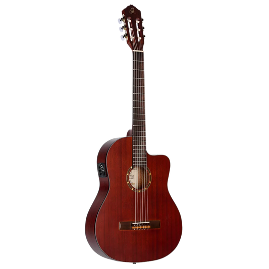 Ortega Family Series RCE125MMSN Thinline Acoustic-Electric Nylon Guitar Mahogany