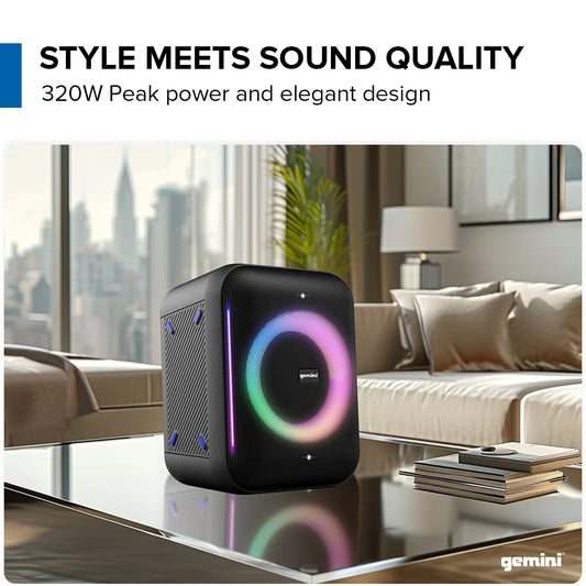 Gemini Sound Portable PA speaker 320W, 5" — for outdoor events and parties (GRV-650L)