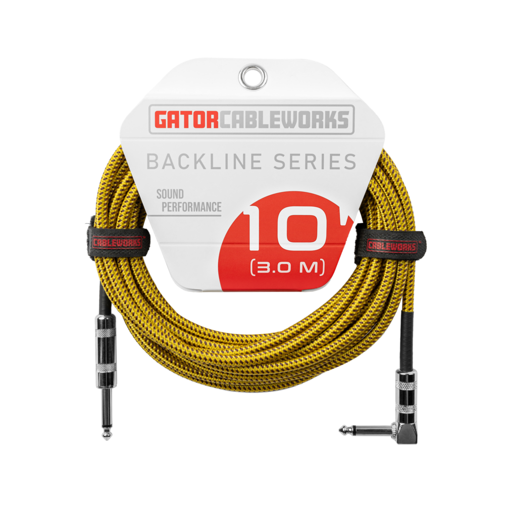 Gator Cableworks Backline Series Braided Instrument Cable - Brown/Yellow