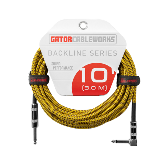Gator Cableworks Backline Series Braided Instrument Cable - Brown/Yellow