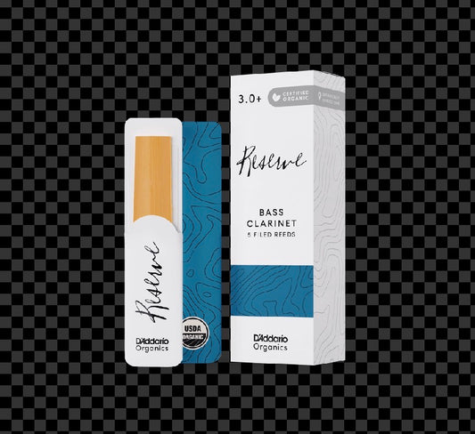 D'Addario Organic Reserve Bass Clarinet Reeds, Individually-Sealed, 5-Pack