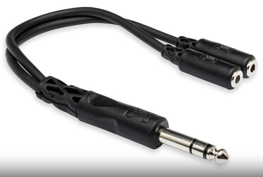 Y Cable
1/4 in TRS to Dual 3.5 mm TRSF YMP-234