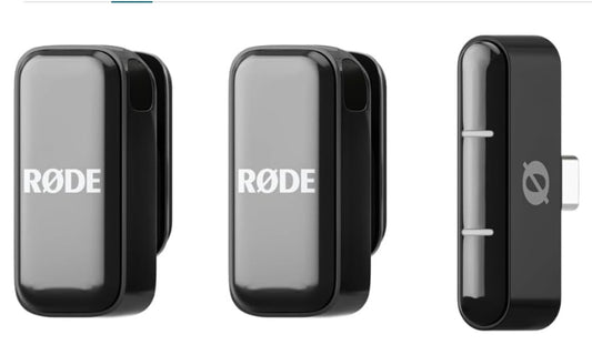 RØDE Wireless Micro - Compact Wireless Microphone, Two Mics with Charge Case for Smartphone Content Creation - USB-C, Black