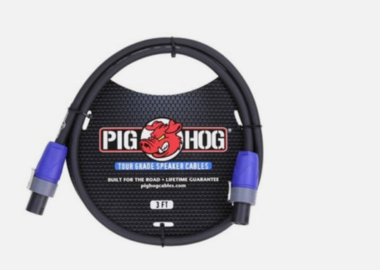 Pig Hog PHSC3SPK 3 ft. Tour Grade Speaker Cable 14 AWG speakON to speakON