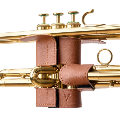 Trumpet Valve Guard - Leatherette, 6-Point (Navy Blue)