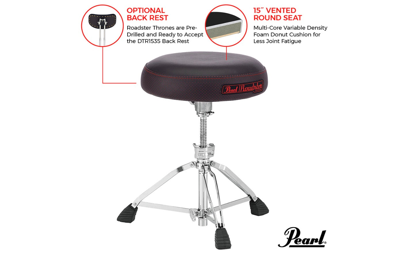 Pearl D-1500S Roadster Multi-Core Short Drum Throne