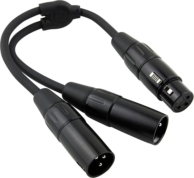 Pig Hog PY-XF2XM XLR to Dual XLR M Y-Cable, 6"
