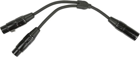 Pig Hog PY-XM2XF XLR M to Dual XLR F Y Cable 6in