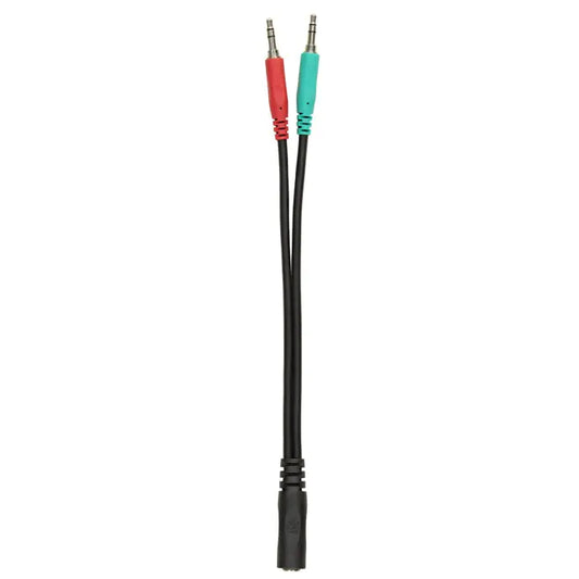 PIG HOG 6" COMPUTER/GAMING HEADSET ADAPTER, 3.5MM TRRS (F) TO DUAL 3.5MM TRS (M)