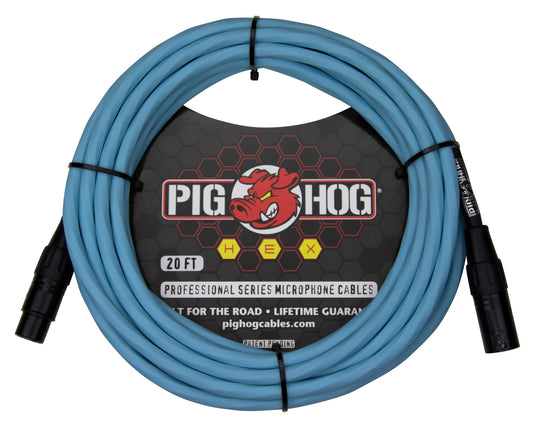 PIG HOG HEX SERIES MIC CABLE DAPHNE BLUE