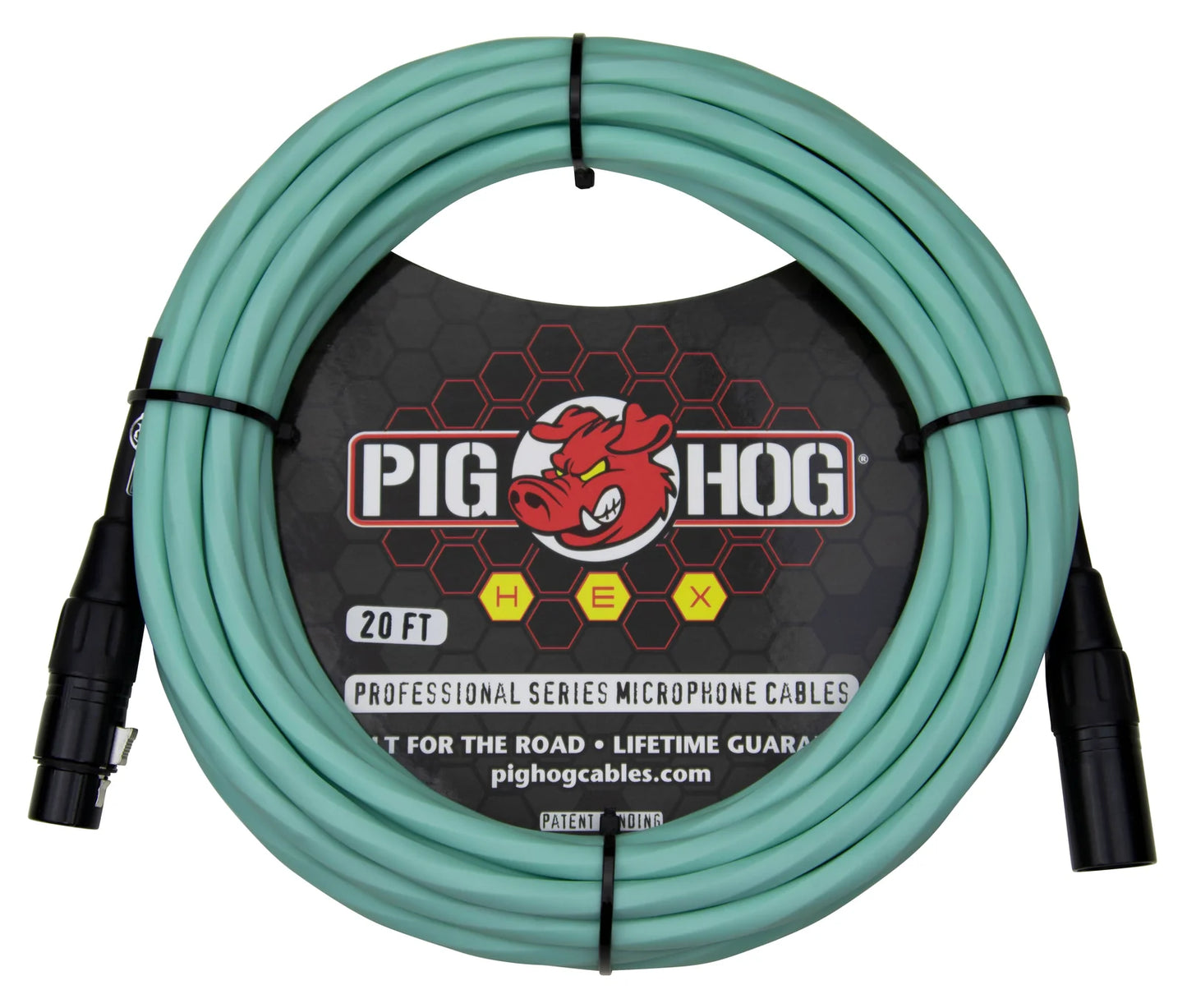 PIG HOG HEX SERIES MIC CABLE SEAFOAM GREEN