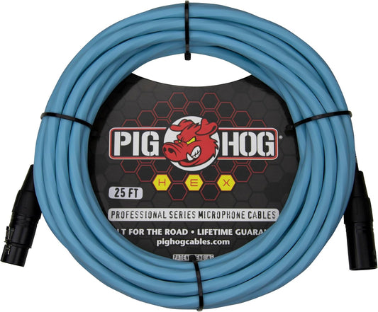 PIG HOG HEX SERIES MIC CABLE DAPHNE BLUE