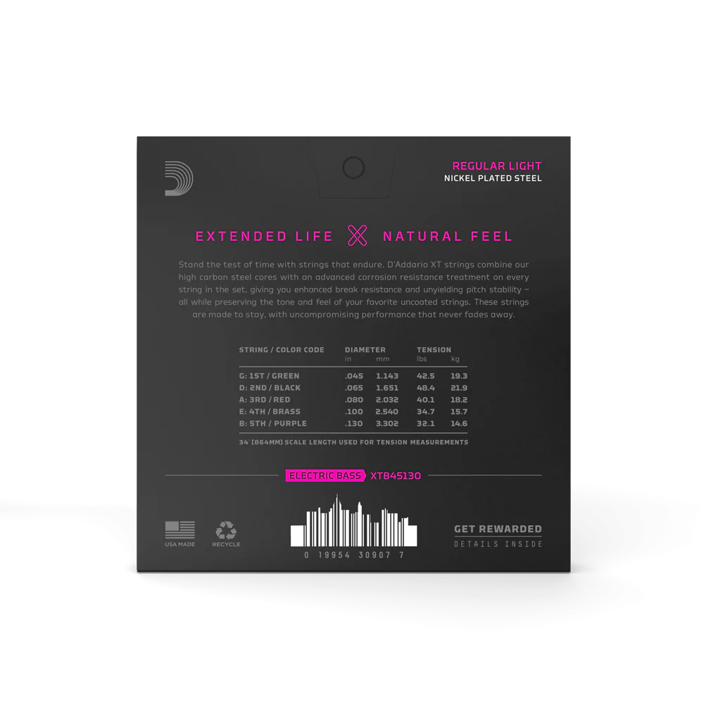 D’Addario XT Regular Light Long Scale Coated Bass Strings