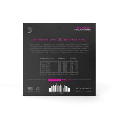 D’Addario XT Regular Light Long Scale Coated Bass Strings