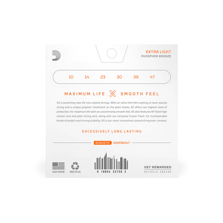 D'Addario XS Phosphor Bronze Acoustic Guitar Strings