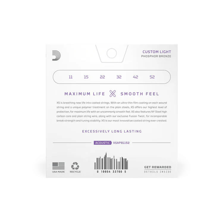 D'Addario XS Phosphor Bronze Acoustic Guitar Strings