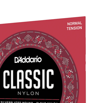 D'Addario Student Silver-Plated Nylon Core Classical Guitar Strings - Normal Tension