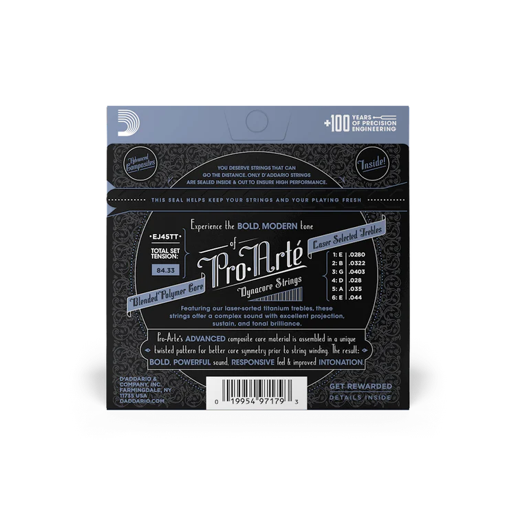 D'Addario Pro-Arte Silver-Plated Dynacore Titanium Wound Classical Guitar Strings