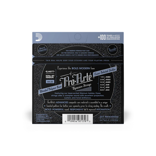 D'Addario Pro.Arté Silver-Plated Dynacore Titanium Wound Classical Guitar Strings