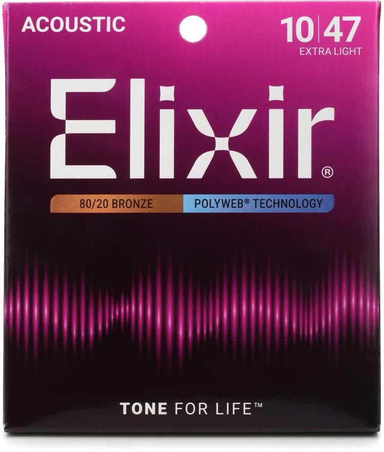 Elixir Strings Polyweb 80/20 Bronze Acoustic Guitar Strings