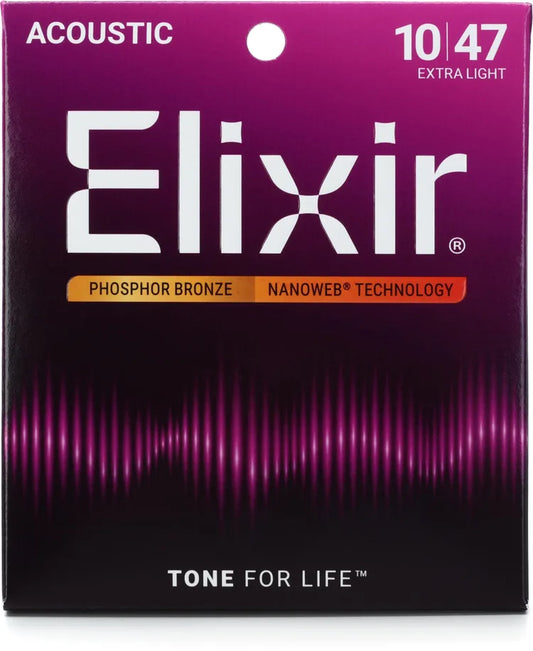 Elixir Strings Nanoweb Phosphor Bronze Acoustic Guitar Strings