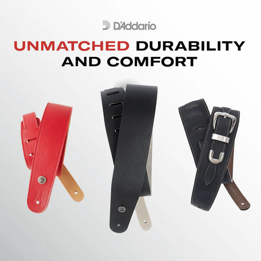 D'addario Deluxe Leather Guitar & Bass Strap