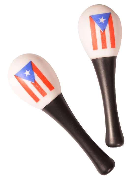 5D2 Percussion Egg Maracas with Puerto Rico Flag (Pair)