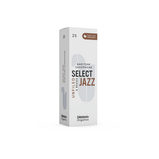 Organic Select Jazz Unfiled Baritone Saxophone Reeds-Individually-Sealed, 5-Pack
