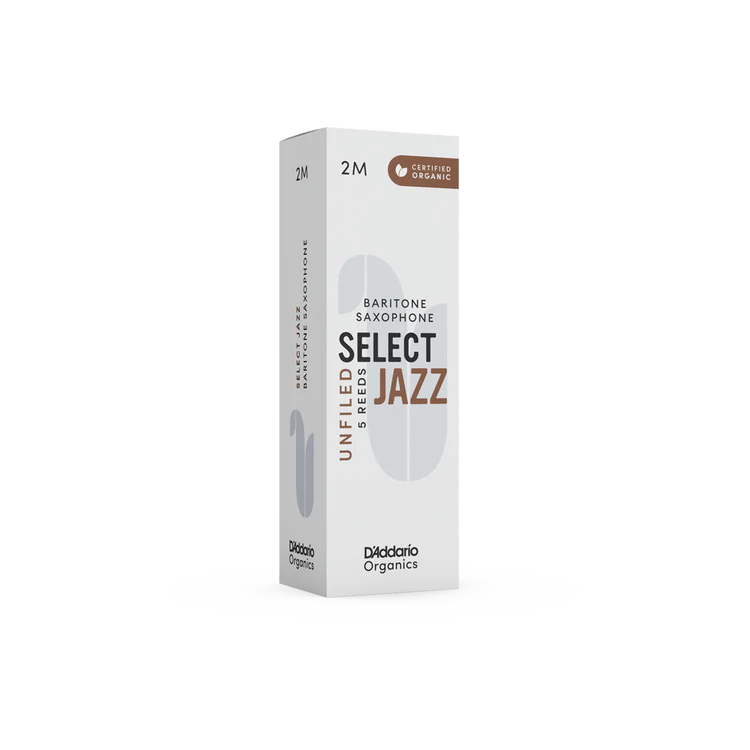 Organic Select Jazz Unfiled Baritone Saxophone Reeds-Individually-Sealed, 5-Pack