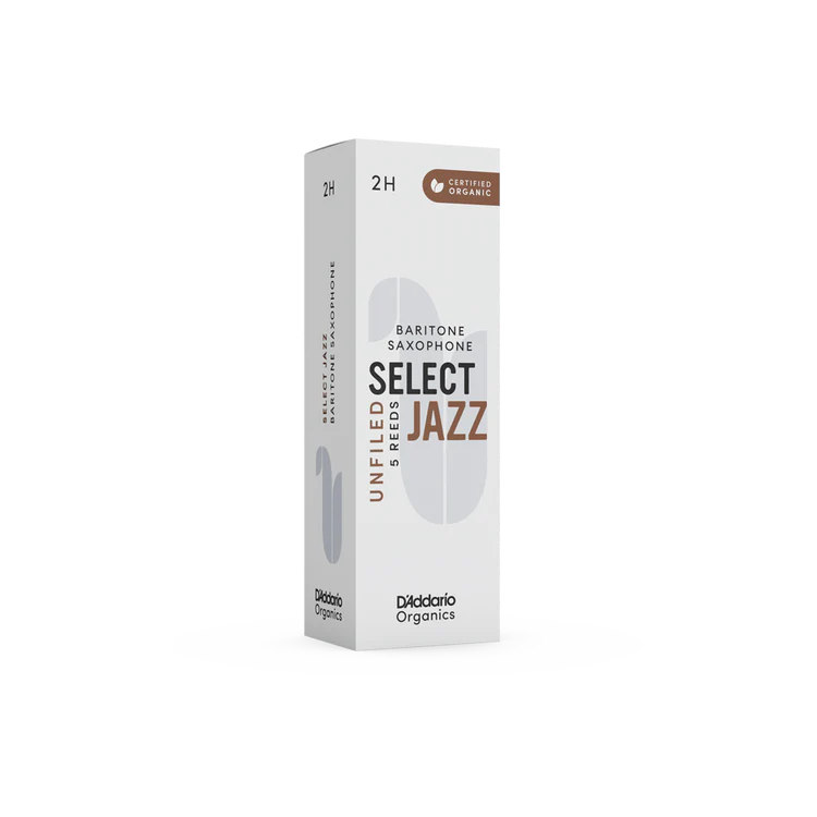 Organic Select Jazz Unfiled Baritone Saxophone Reeds-Individually-Sealed, 5-Pack