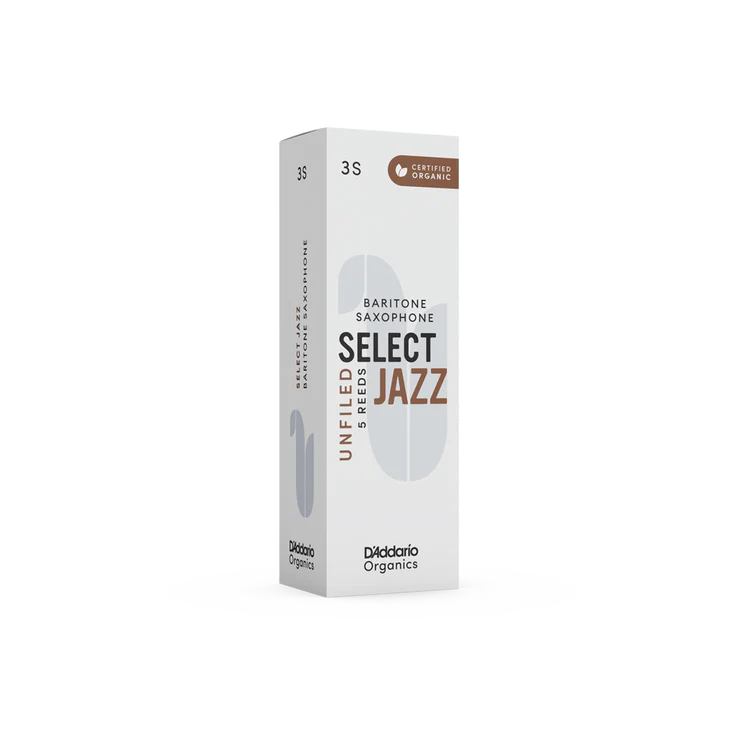 Organic Select Jazz Unfiled Baritone Saxophone Reeds-Individually-Sealed, 5-Pack