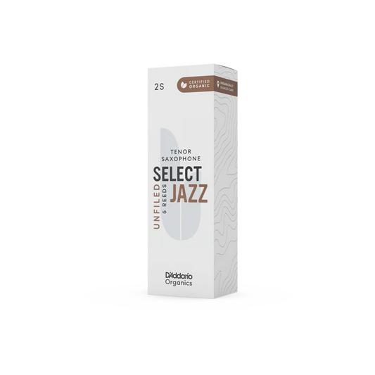 Organic Select Jazz Unfiled Tenor Saxophone Reeds-Individually-Sealed, 5-Pack