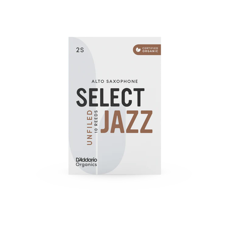 Organic Select Jazz Unfiled Alto Saxophone Reeds-Individually-Sealed, 10-Pack