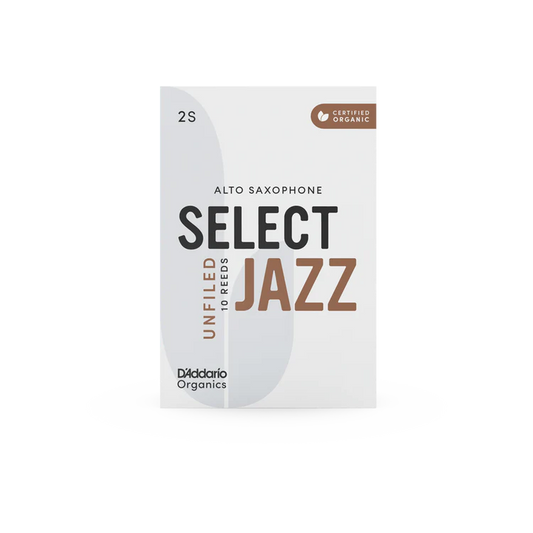 Organic Select Jazz Unfiled Alto Saxophone Reeds-Individually-Sealed, 10-Pack
