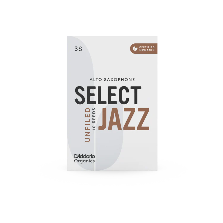 Organic Select Jazz Unfiled Alto Saxophone Reeds-Individually-Sealed, 10-Pack