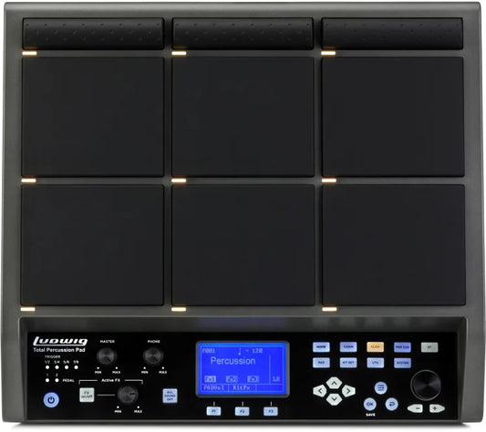 Ludwig Total Percussion Multipad 9-pad Drum/Percussion Controller with 2,000 Sounds, Active FX, MIDI I/O, 4 Dual-zone Trigger In, 2 Footswitch In, Bluetooth, USB, and Bundled Software