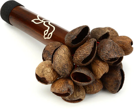 Pearl Pangi Nut Shaker - Bamboo Handle
